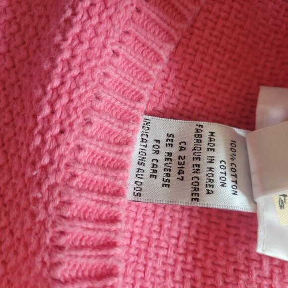 Talbots Womens Pink Knit Sweater XL 100% Cotton Crewneck Casual Pullover - Picture 6 of 6
